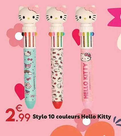 Stylo 10 couleurs Hello Kitty