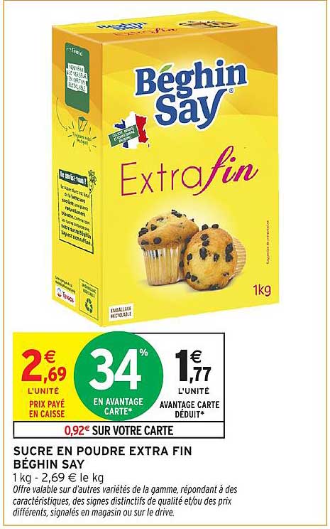 SUCRE EN POUDRE EXTRA FIN BÉGHIN SAY