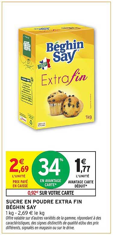SUCRE EN POUDRE EXTRA FIN BÉGHIN SAY