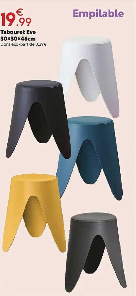 Tabouret Eve 30×30×46cm