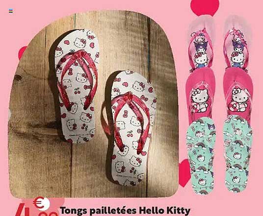 Tongs pailletées Hello Kitty