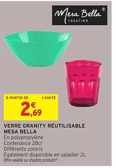 VERRE GRANITY RÉUTILISABLE MESA BELLA