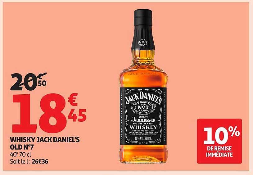 WHISKY JACK DANIEL'S OLD N°7 40° 70 cl