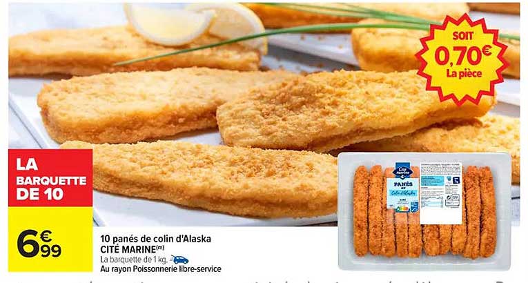 10 panés de colin d'Alaska CITÉ MARINE®