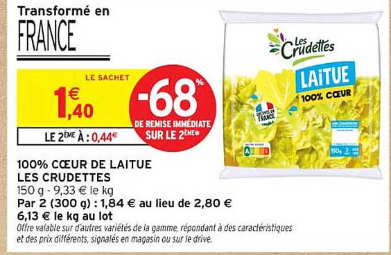 100% Cœur de Laitue Les Crudettes