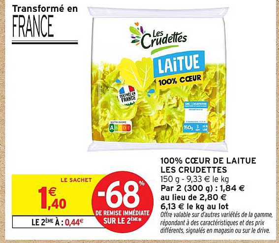 100% Cœur de Laitue Les Crudettes