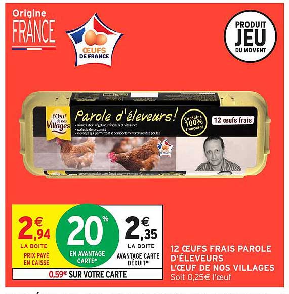 12 Œufs frais Parole d’éleveurs l’œuf de nos villages