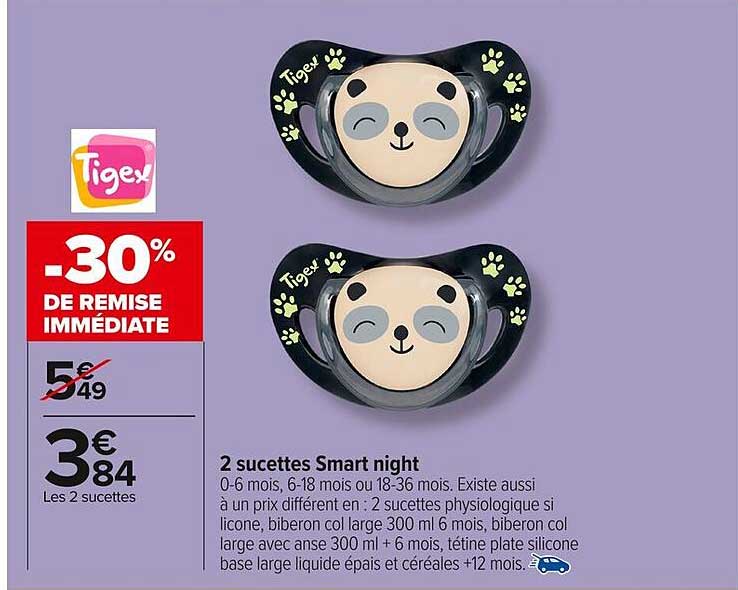 2 sucettes Smart night