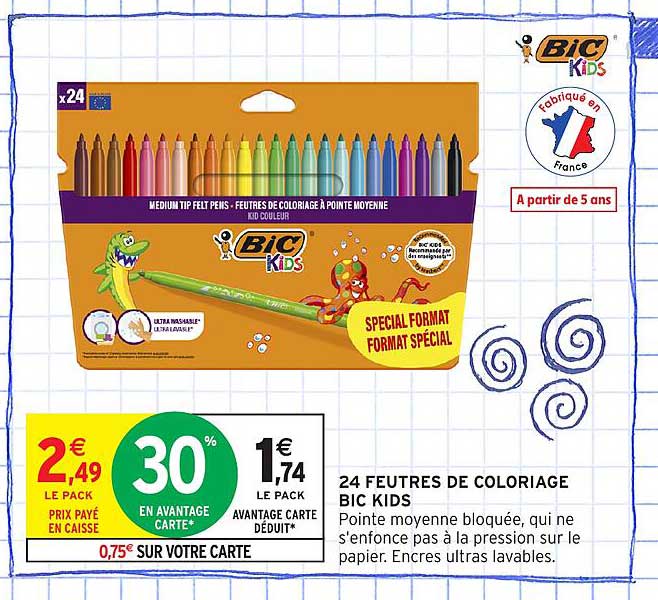 24 FEUTRES DE COLORIAGE BIC KIDS
