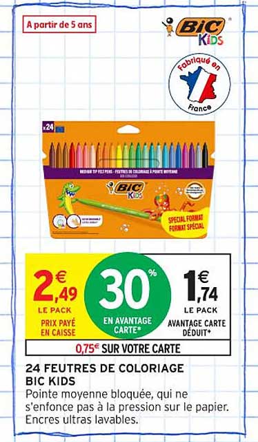 24 FEUTRES DE COLORIAGE BIC KIDS