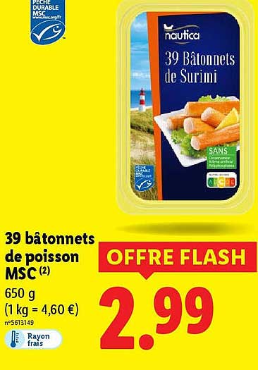 39 bâtonnets de poisson MSC
