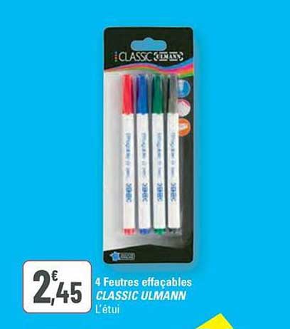 4 Feutres effaçables CLASSIC ULMANN L'étui