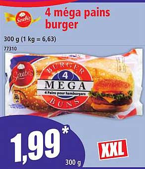 4 méga pains burger