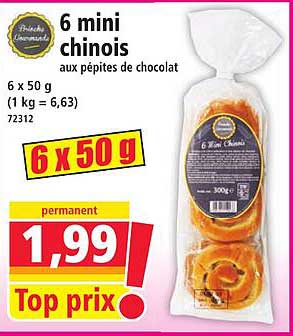 6 mini chinois aux pépites de chocolat