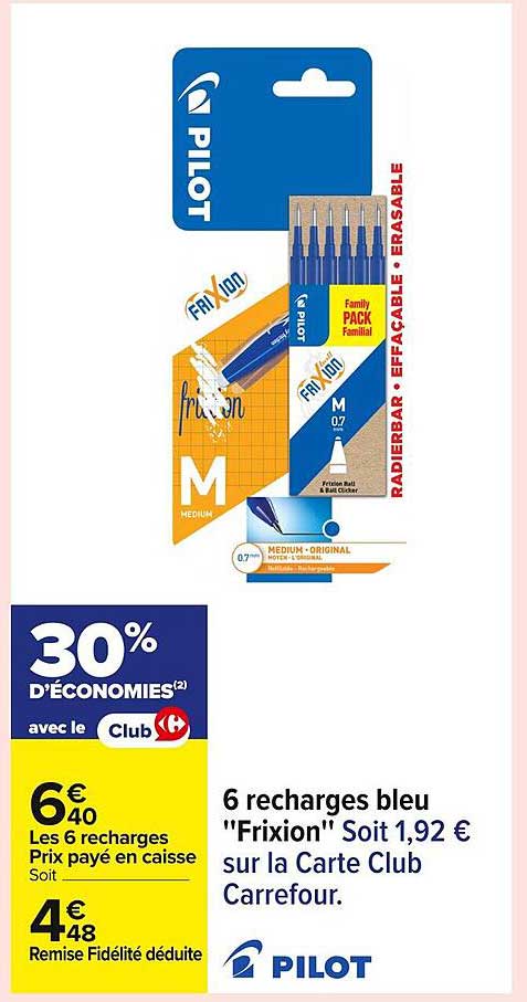 6 recharges bleu "Frixion"
