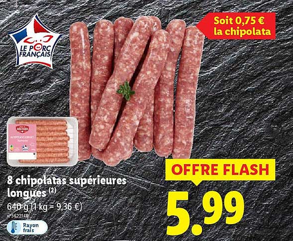 8 chipolatas supérieures longues