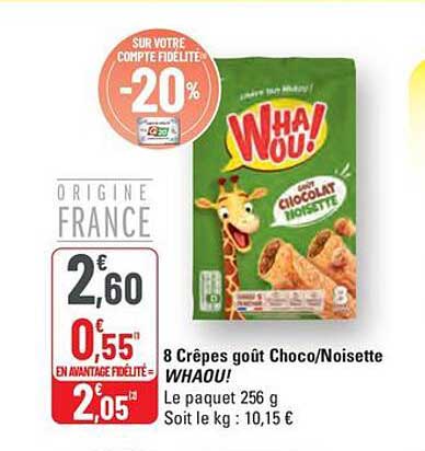 8 Crêpes goût Choco/Noisette WHAOU!