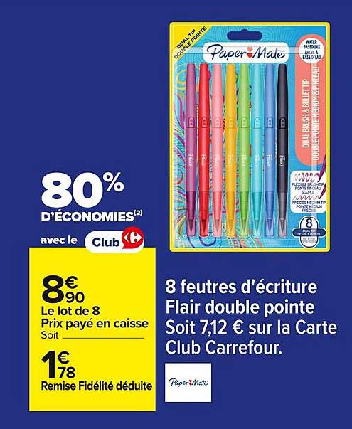 8 feutres d'écriture Flair double pointe
