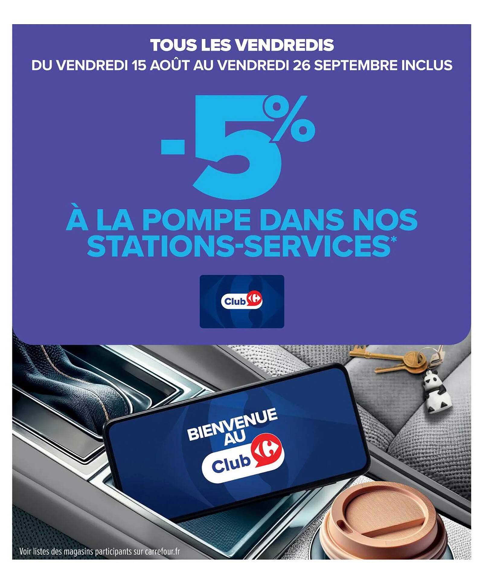 À la pompe dans nos stations-services* -5%
