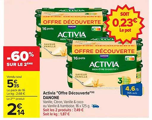 Activia "Offre Découverte"(tm) DANONE