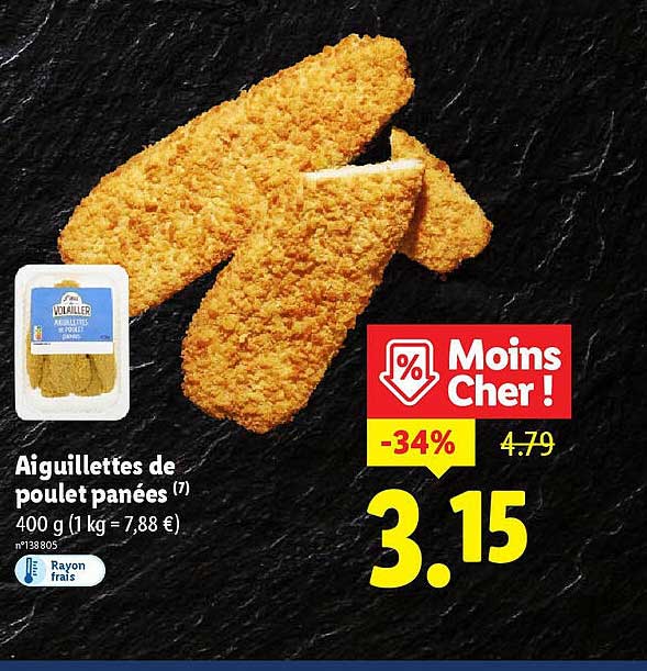 Aiguillettes de poulet panées