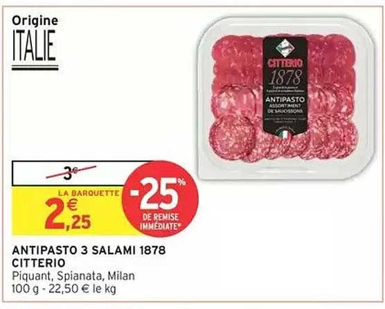 ANTIPASTO 3 SALAMI 1878 CITTERIO