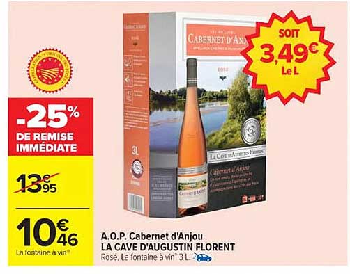A.O.P. Cabernet d'Anjou - La Cave d'Augustin Florent