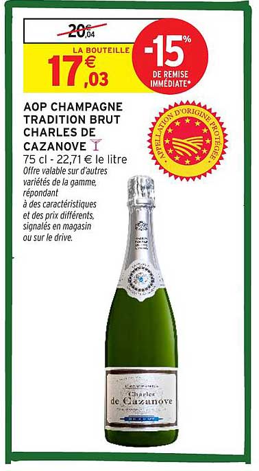 AOP CHAMPAGNE TRADITION BRUT CHARLES DE CAZANOVE