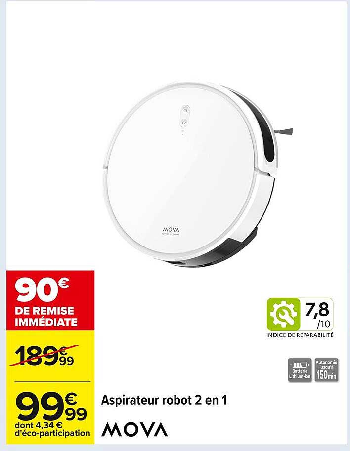 Aspirateur robot 2 en 1