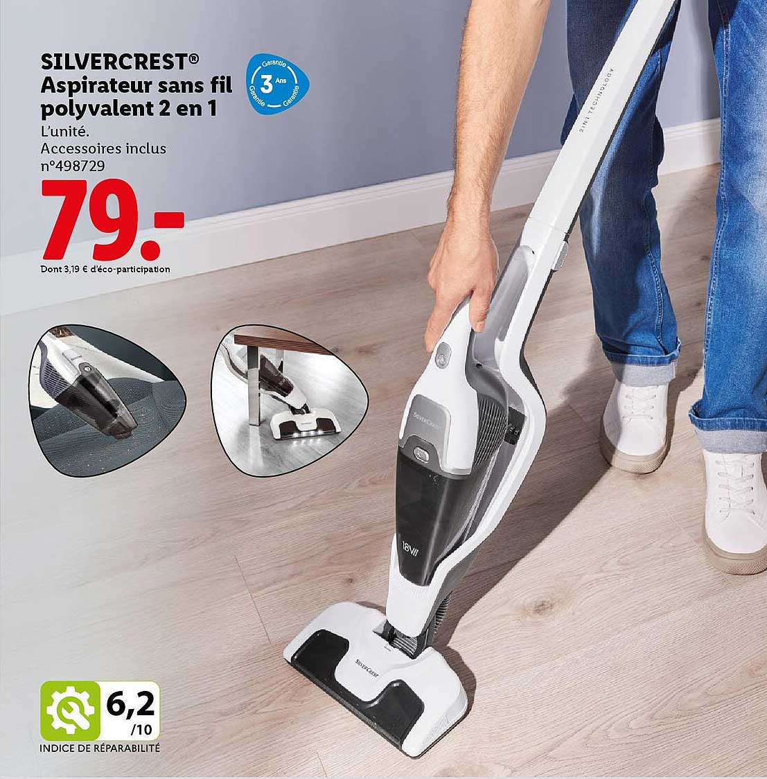 Aspirateur sans fil polyvalent 2 en 1