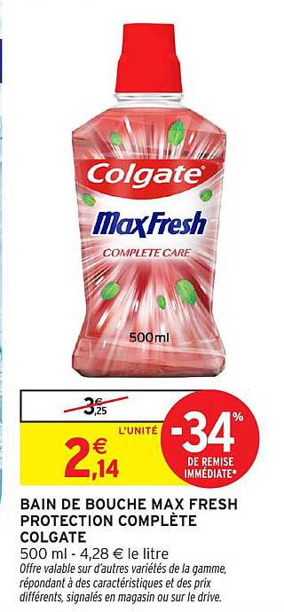 BAIN DE BOUCHE MAX FRESH PROTECTION COMPLÈTE COLGATE