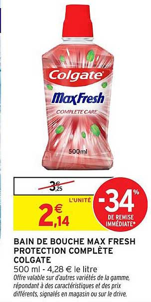 BAIN DE BOUCHE MAX FRESH PROTECTION COMPLÈTE COLGATE