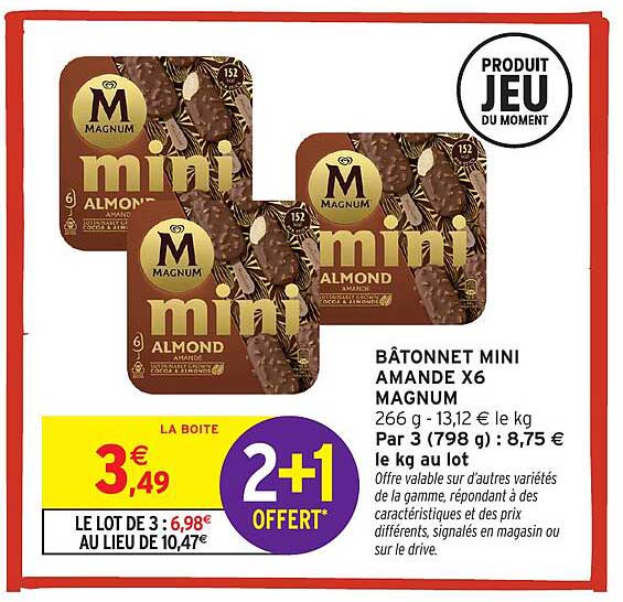 BÂTONNET MINI AMANDE X6 MAGNUM