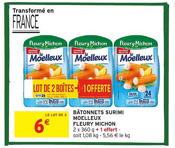 BÂTONNETS SURIMI MOELLEUX FLEURY MICHON