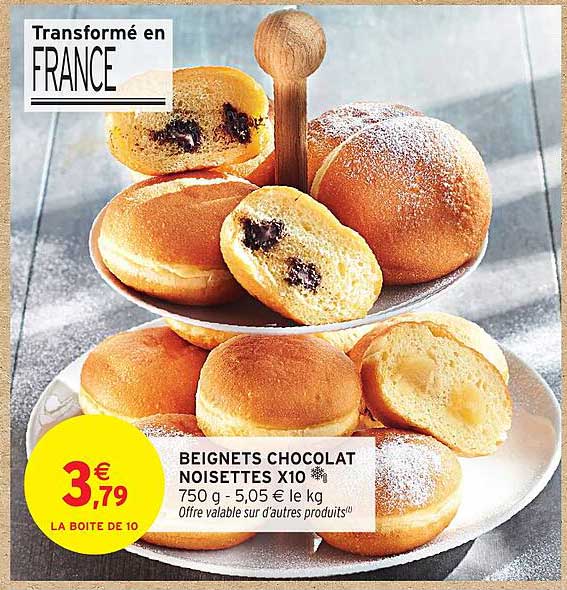 BEIGNETS CHOCOLAT NOISETTES X10