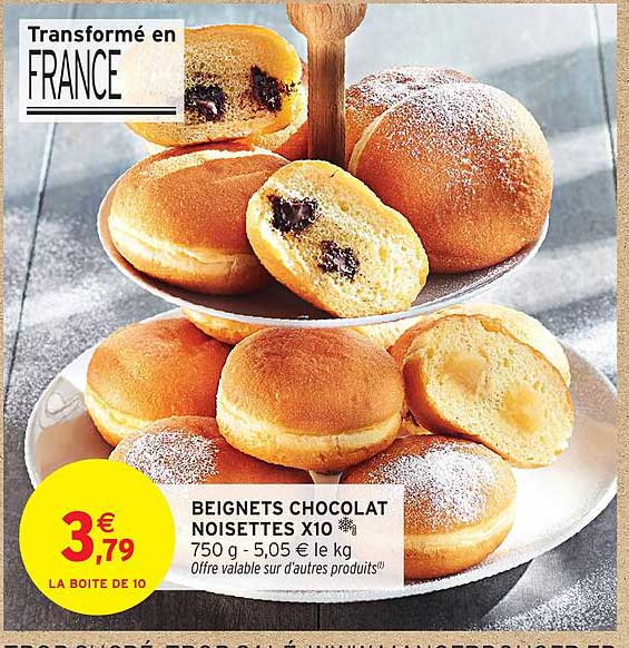 BEIGNETS CHOCOLAT NOISETTES X10