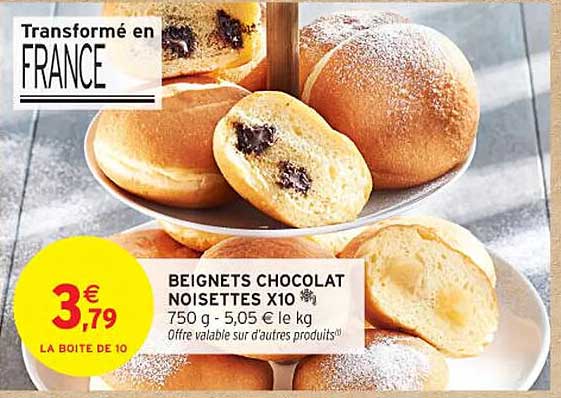 BEIGNETS CHOCOLAT NOISETTES X10