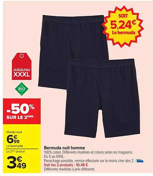 Bermuda nuit homme