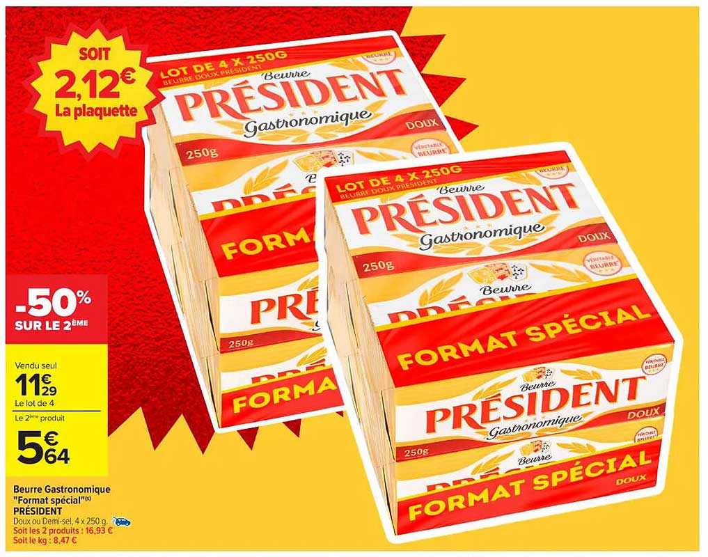 Beurre Gastronomique 'Format spécial' PRÉSIDENT