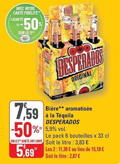 Bière** aromatisée à la Tequila DESPERADOS