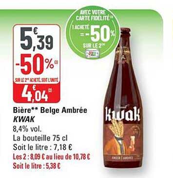 Bière** Belge Ambrée KWAK