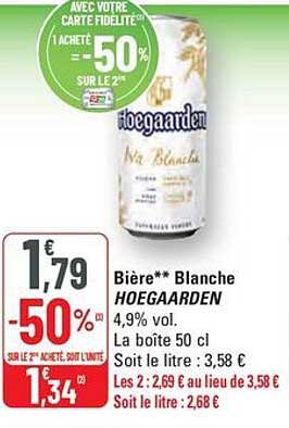 Bière** Blanche HOEGAARDEN 4,9% vol.