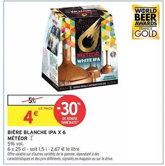 BIÈRE BLANCHE IPA X 6 MÉTÉOR