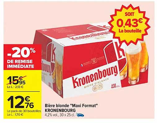 Bière blonde "Maxi Format" KRONENBOURG