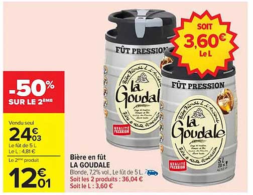 Bière en fût LA GOUDALE