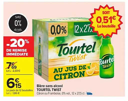 Bière sans alcool TOURTEL TWIST