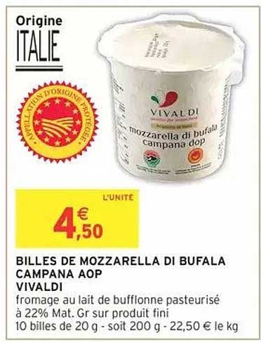 BILLES DE MOZARELLA DI BUFALA CAMPANA AOP VIVALDI