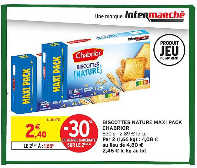 BISCUITES NATURE MAXI PACK CHABRIOR