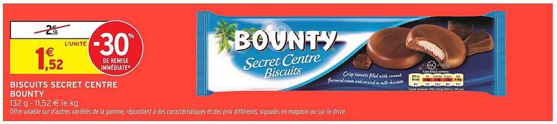 BISCUITS SECRET CENTRE BOUNTY