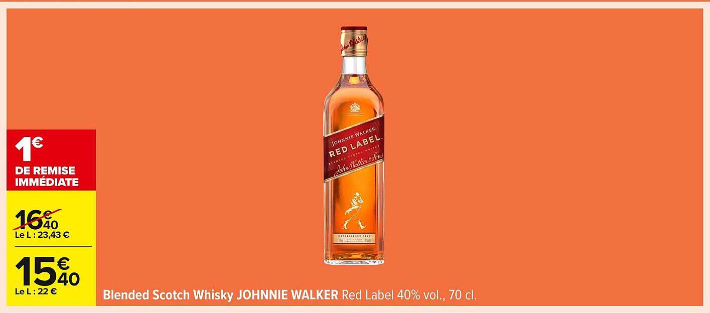 Blended Scotch Whisky JOHNNIE WALKER Red Label 40% vol., 70 cl.